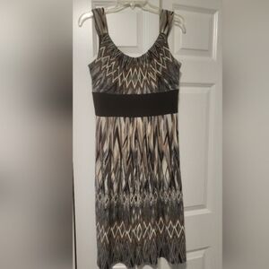 R & M Richards Gold and Brown Sleeveless Sheath Dress Size 10